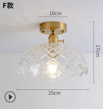 Plafonnier — Moderne japonais en verre sculpté rétro élégant