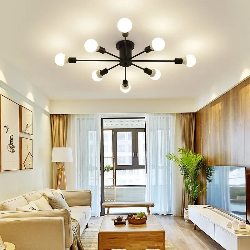 Plafonnier Moderne Créatif LED Lustre Spoutnik Lumière Semi-intégré Nordique Décor À La Maison Luminaires pour Chambre Salon Élias Mirage - Simplicité du Design & Décor Raffiné