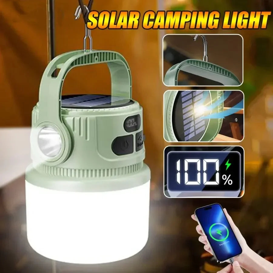 Lanterne solaire LED rechargeable portable pour camping – Nomélie