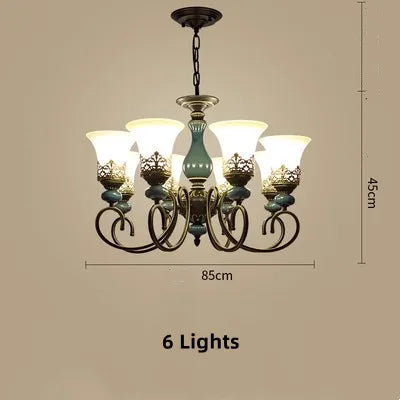 Lustre — Classique antique en céramique et verre vintage