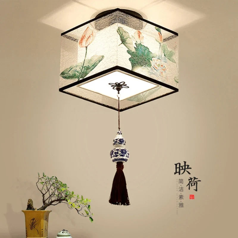 Plafonnier style chinois pour hôtel villa hall d'entrée et balcon Raphaël Équinoxe en Aluminium - Caractère & Élégance dans le Décor
