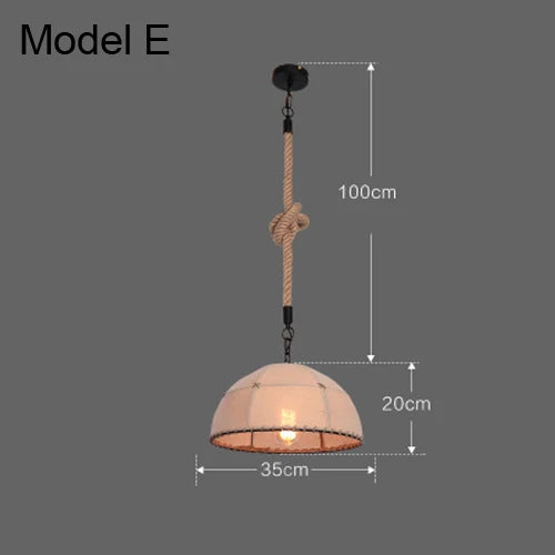 Suspension Industrielle Sacha Rivage en Corde — E / 85V-265V