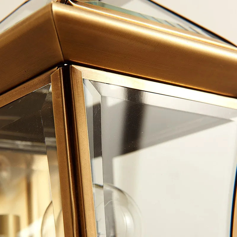 Applique murale — D'extérieur antique en verre et cuivre rétro