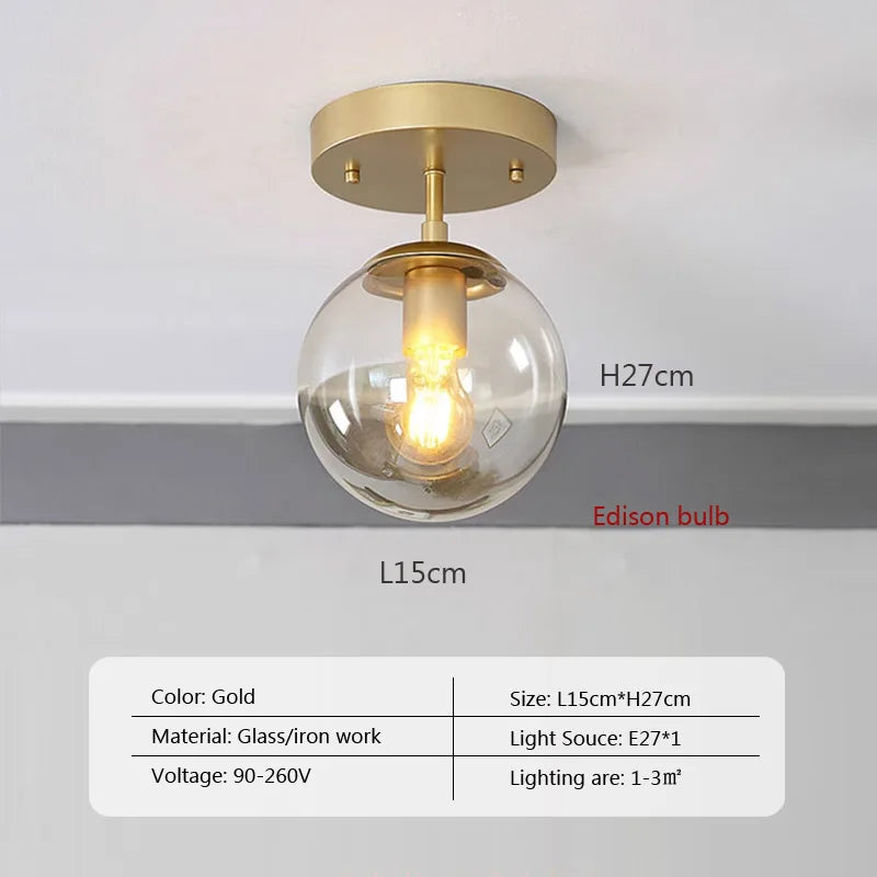 Plafonnier — LED boule en verre moderne