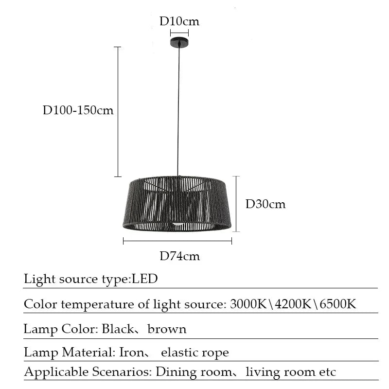 Lustre Naturel Clément Sillage en Corde