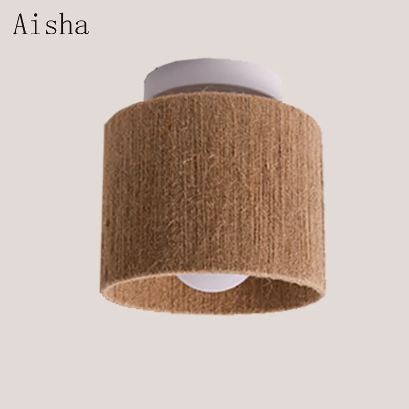 Plafonnier — En corde de chanvre style japonais rétro pour intérieur accueillant