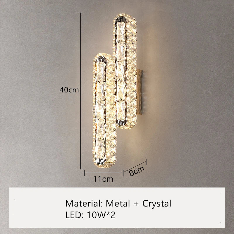 Applique murale — LED ovale moderne en cristal pour décoration intérieure