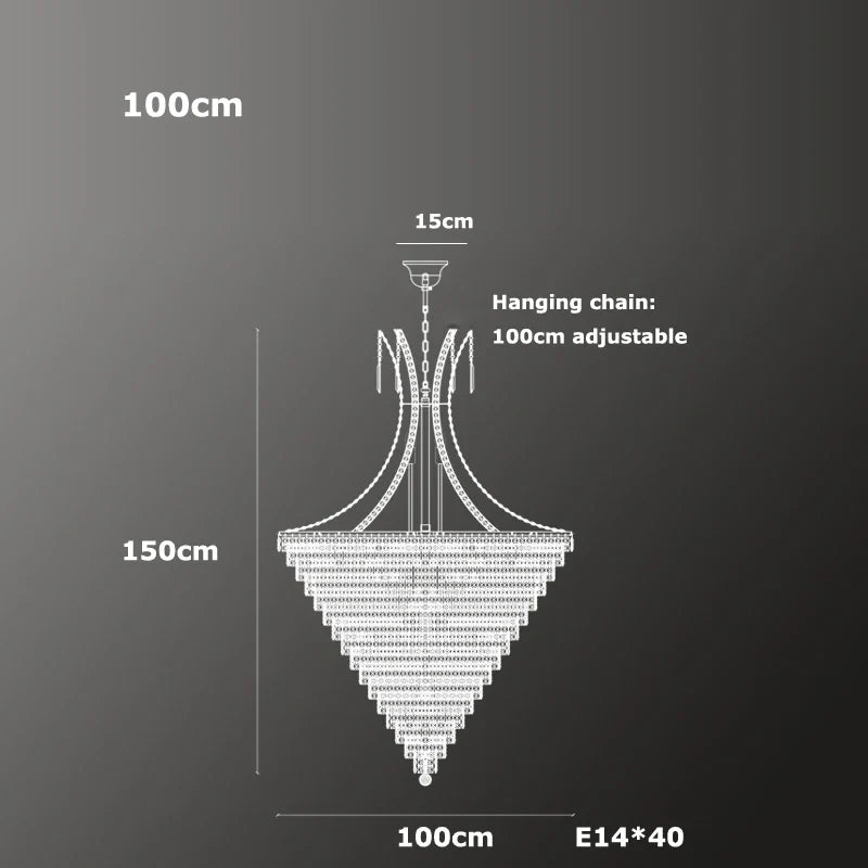 Lustre — En cristal chrome pour éclairage intérieur élégant