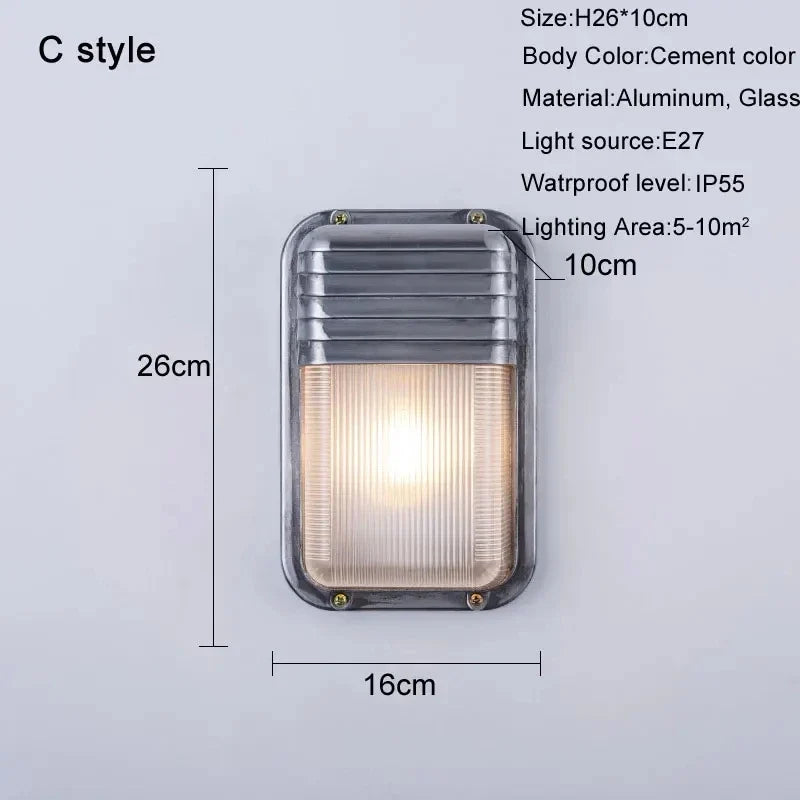 Applique murale — LED rétro imperméable en aluminium idéale pour extérieur et intérieur