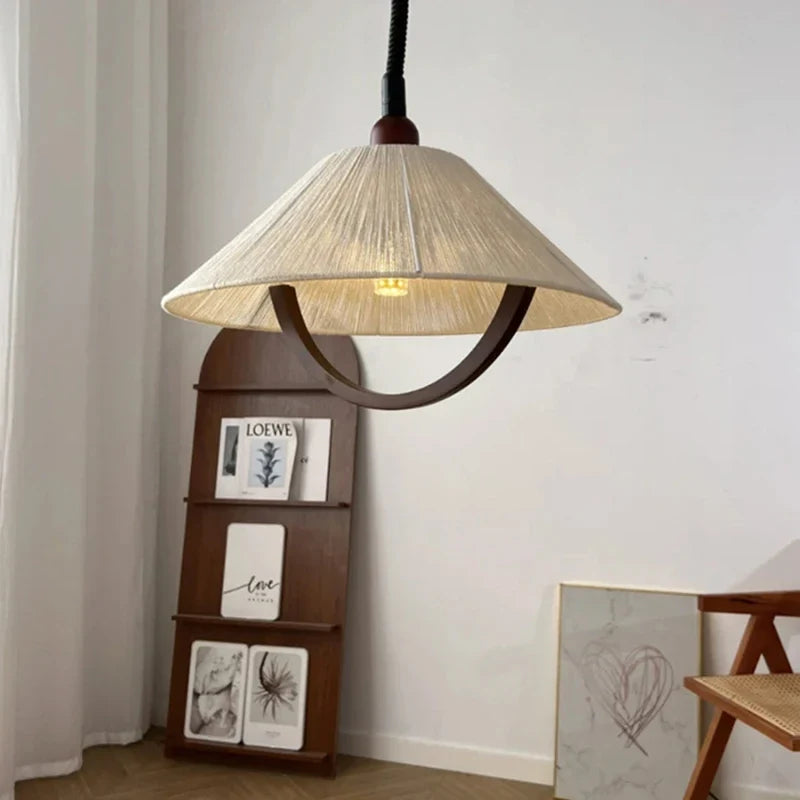 Suspension Naturelle Marius Sillage en Corde de Chanvre et Bois