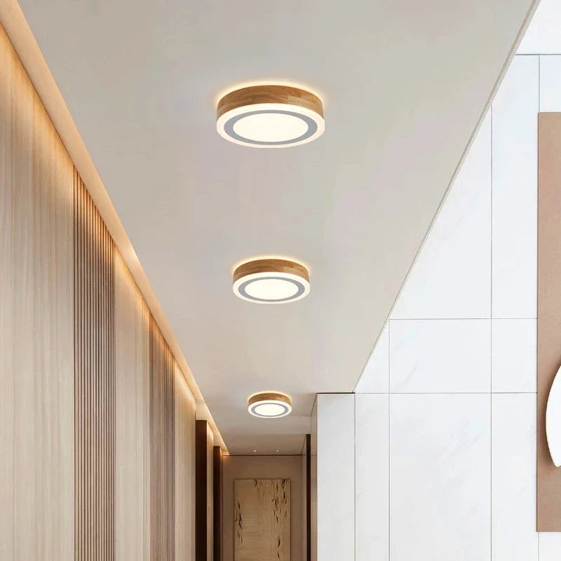 Plafonnier led rond moderne pour maison et hôtel Juliette Écrin en Bois - Matière Chaleureuse & Lignes Élégantes