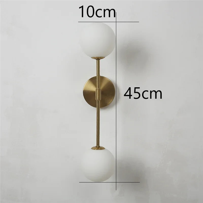 Applique murale — Post-modernes LED applique murale en verre Simple doré avec ampoule G9 nordique créative chambre salon allée lampe de chevet