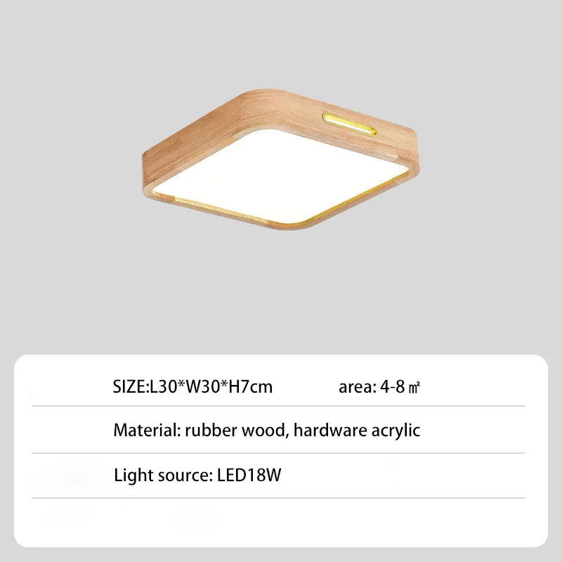 Plafonnier led moderne simple rond carré décoratif idéal Oscar Perspective en Bois - Une Touche Naturelle dans le Décor