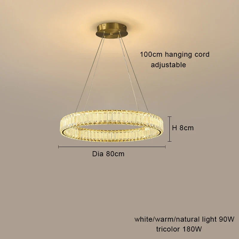 Lustre — LED en cristal fantaisie lumière suspendue moderne