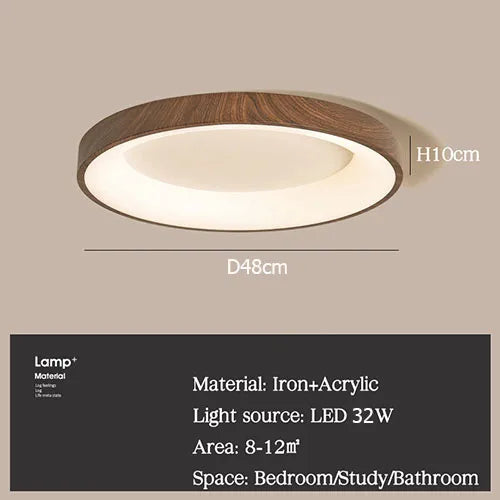 Plafonnier — LED imitation bois éclairage rond rectangle carré