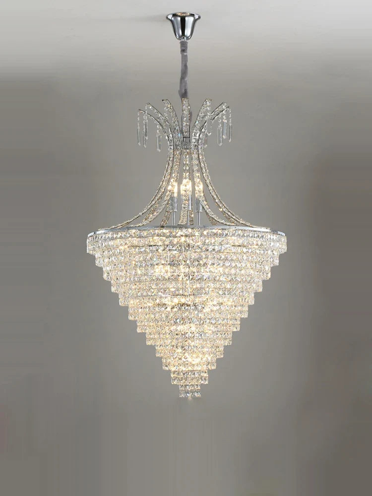 Lustre — En cristal chrome pour éclairage intérieur élégant