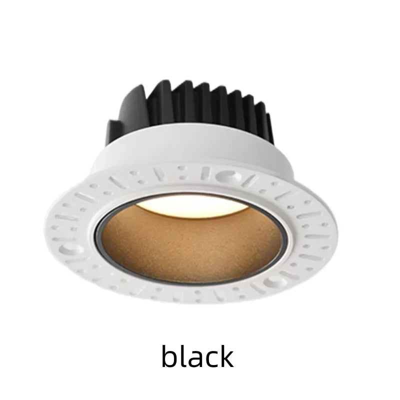 Spot de plafond COB encastré sans bord anti-éblouissement à intensité variable 7W 9W 12W 15W 85-265V pour hôtel et villa Suzon Clairval en Aluminium - Caractère & Élégance dans le Décor