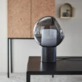 lampe de bureau en marbre design abat jour en verre moderne