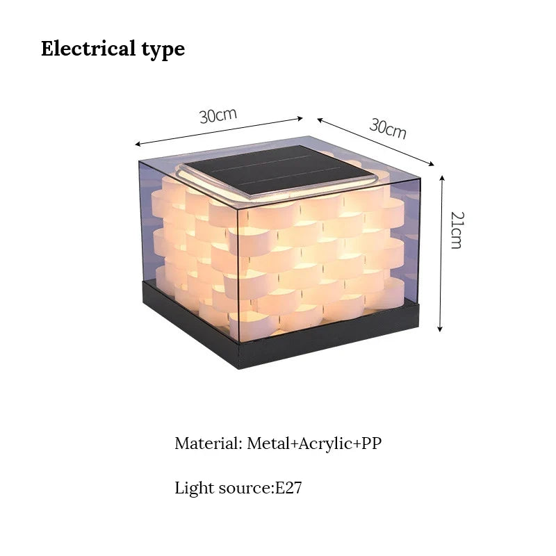 Luminaire — Pilier lumière solaire extérieure étanche pour jardin villa