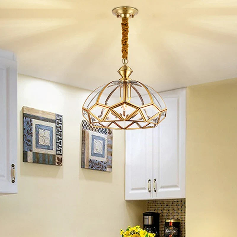 Plafonnier en cuivre style américain moderne pour intérieur créatif et simple Auguste Rondeau - Reflets Chaleureux & Décor Raffiné