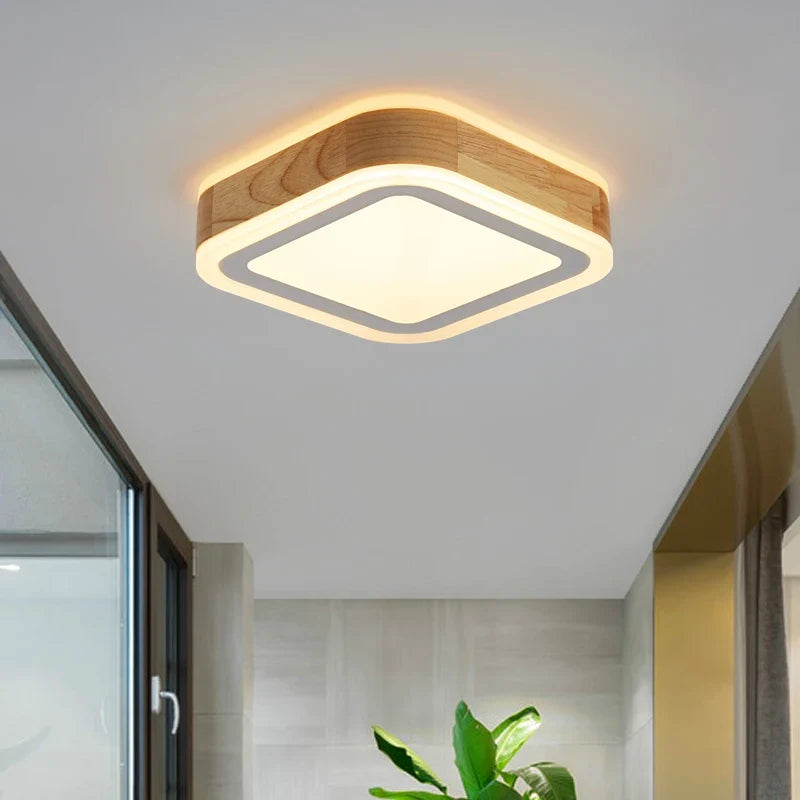 Plafonnier led rond moderne pour maison et hôtel Juliette Écrin en Bois - Matière Chaleureuse & Lignes Élégantes