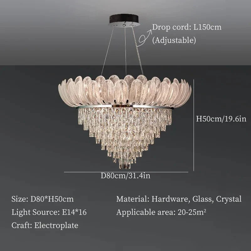 Lustre — En cristal de luxe pour décoration intérieure