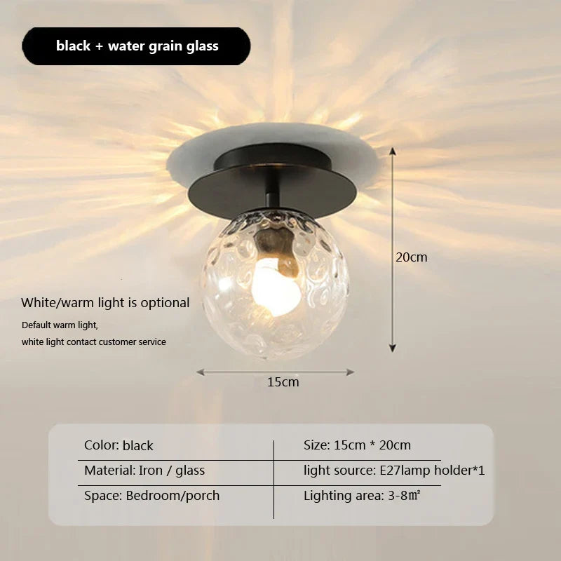 Plafonnier — LED boule en verre moderne