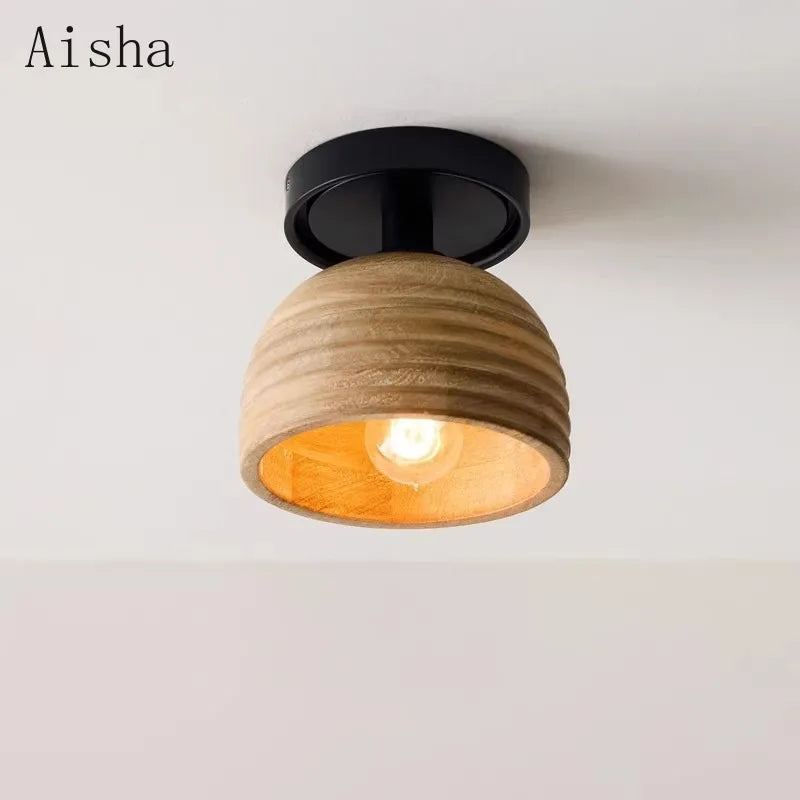 Plafonnier rétro en bois style américain pour décoration intérieure Loïs Récital - Le Charme du Bois au Quotidien