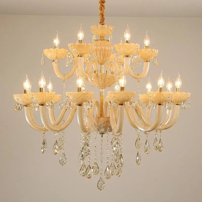 Lustre — En cristal moderne pour décoration intérieure avec éclairage LED