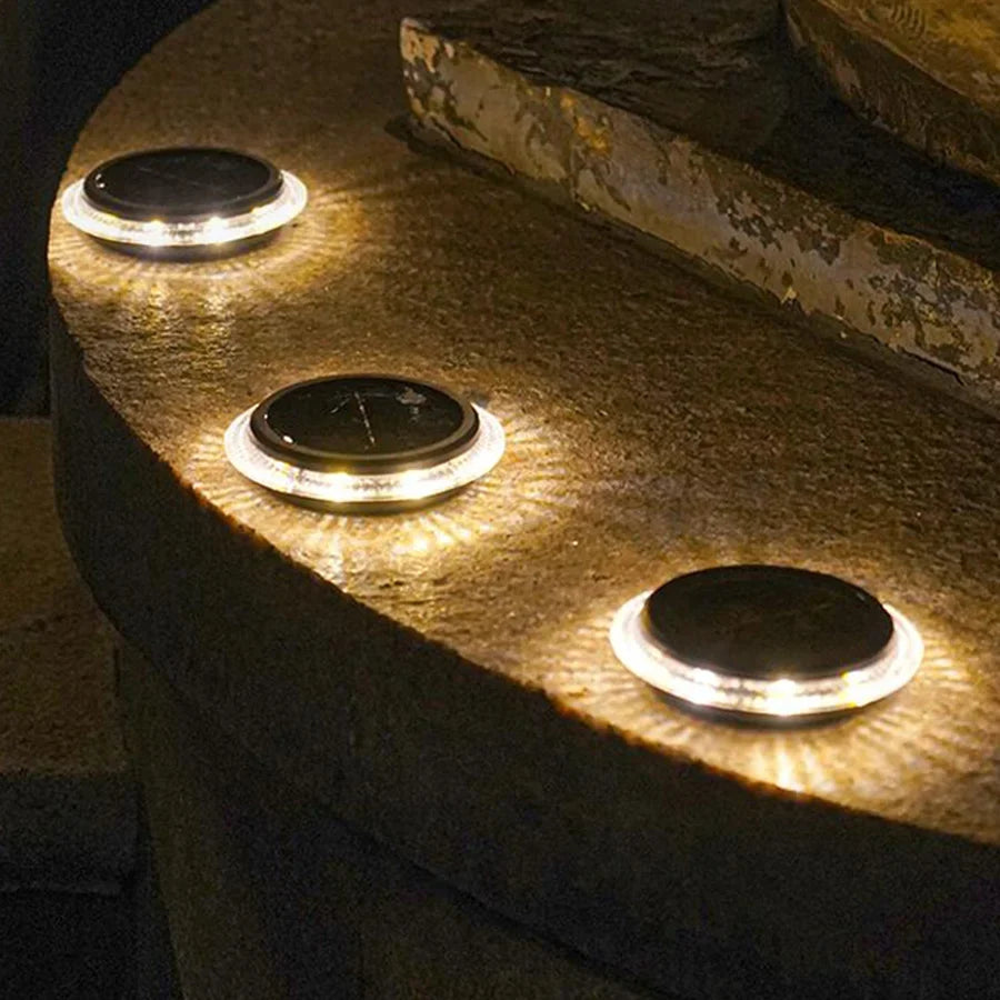 Lampe solaire au sol à 8led