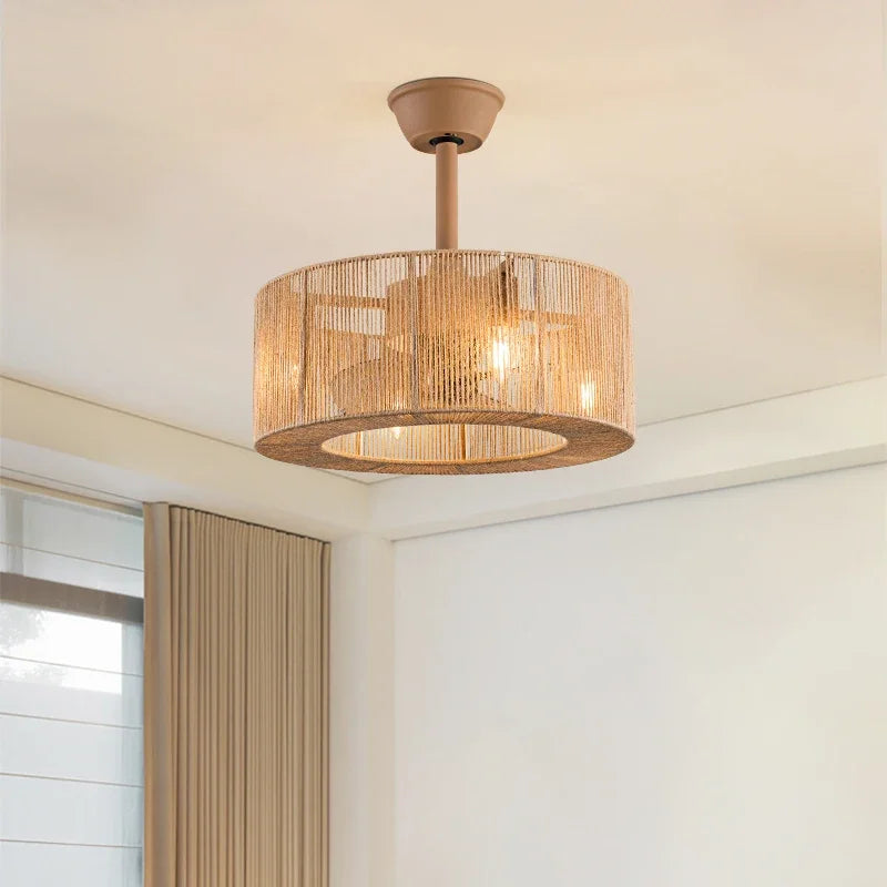 Ventilateur de plafond Naturel Madeleine Sillage en Corde