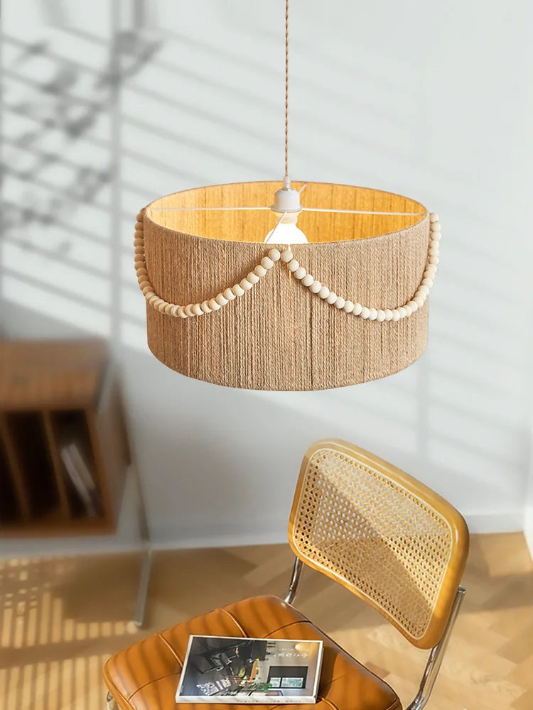 Lustre bohème rétro perlé pour éclairage intérieur créatif