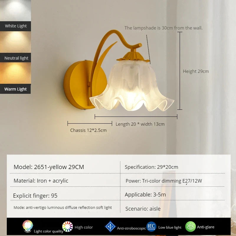 Applique murale led moderne en forme de fleur décorative pour intérieur Valérian Partition - Esprit Contemporain & Décor Élégant