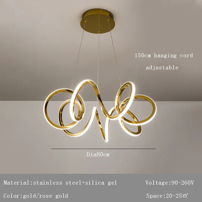 Lustre — Moderne 	 avec lampes LED suspendues en silicone