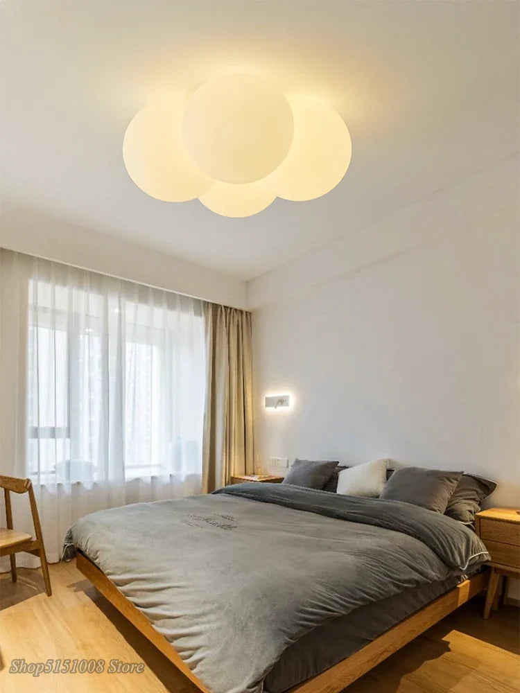 Plafonnier — Nordique minimaliste LED plafonnier chambre salon moderne chaud chambre d'enfants lampe créative acrylique lampe nuage art lustre