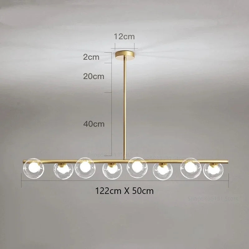 Lustre — LED moderne avec lampes à billes en verre nordique
