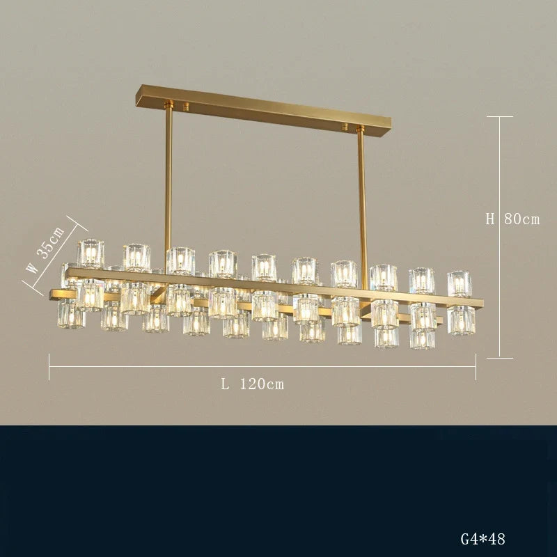 Lustre — En laiton et cristal pour décoration de luxe