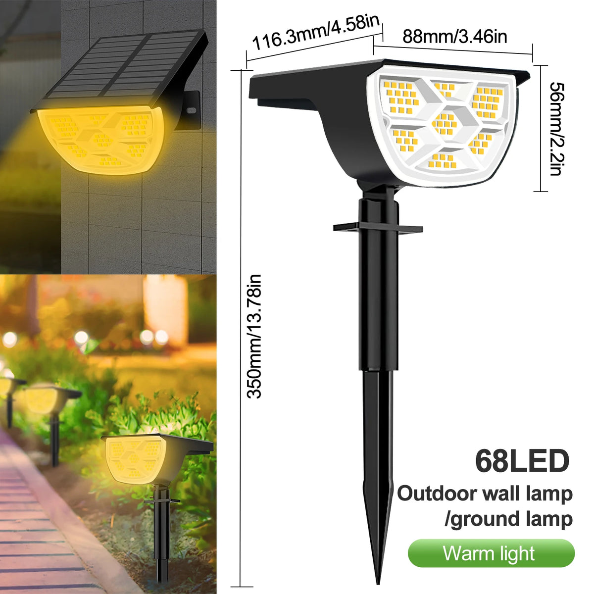 Spot solaire LED de jardin à trois modes, IP65 – Soléon