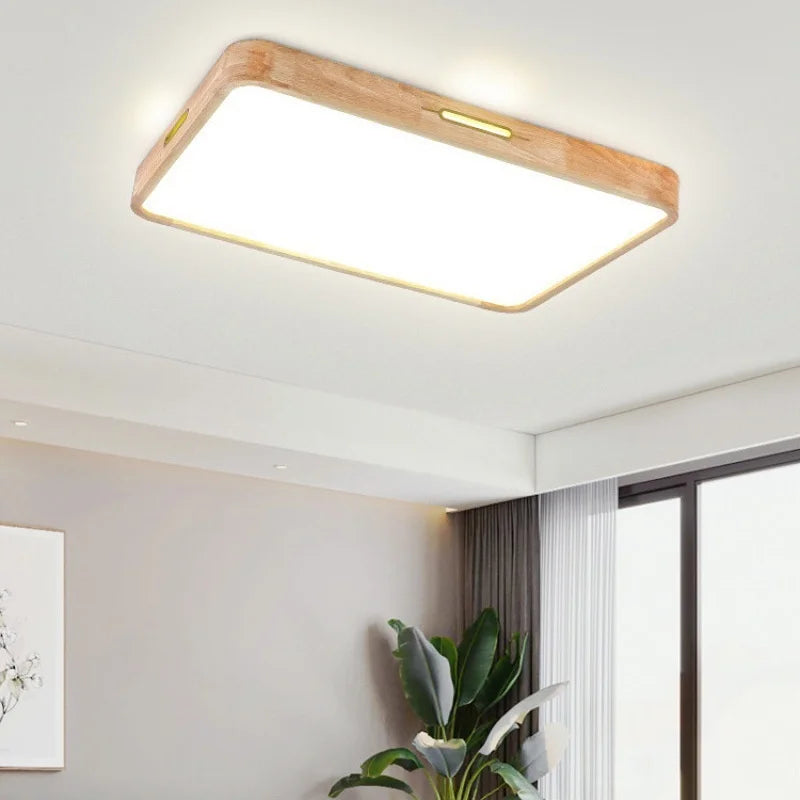 Plafonnier led moderne simple rond carré décoratif idéal Oscar Perspective en Bois - Une Touche Naturelle dans le Décor