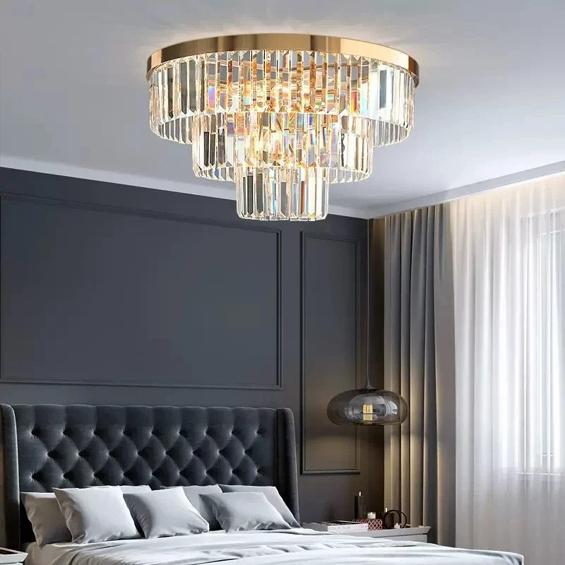 Lustre — En cristal luxe pour décoration intérieure et éclairage élégant