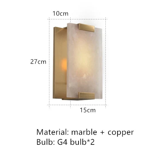 Applique murale led en marbre naturel et cuivre pour intérieur Anatole Arabella - Une Présence Décorative Raffinée