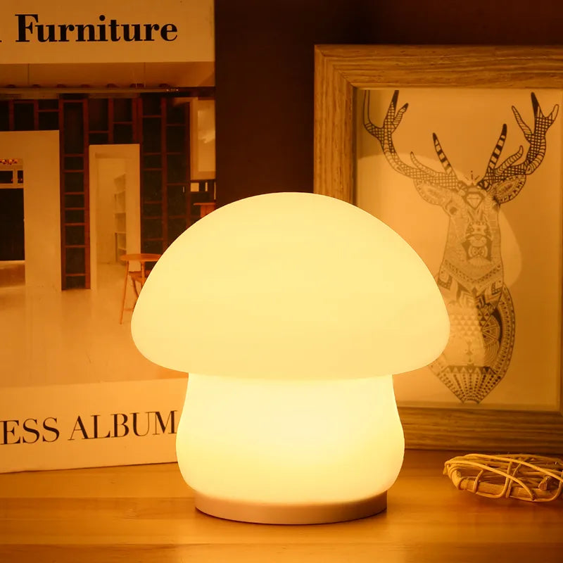 Champignon veilleuse LED Silicone capteur tactile batterie lampe chambre décor bébé chevet décoration lampes cadeau de noël