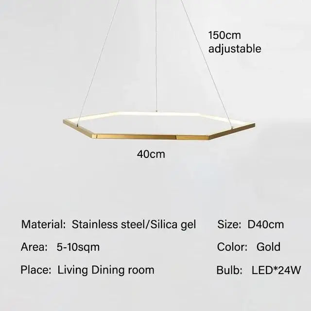 Suspension — Hexagone LED simple moderne luxe suspension