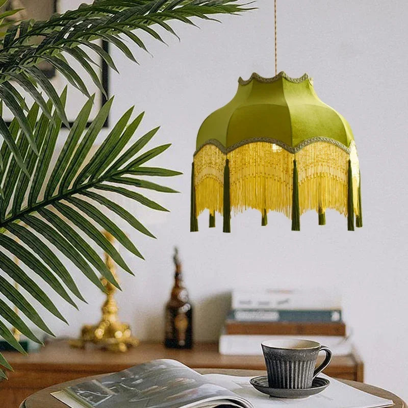 Plafonnier led suspendu rétro avec pampilles pour intérieur élégant Lionel Voile - Esprit Rétro & Atmosphère Accueillante
