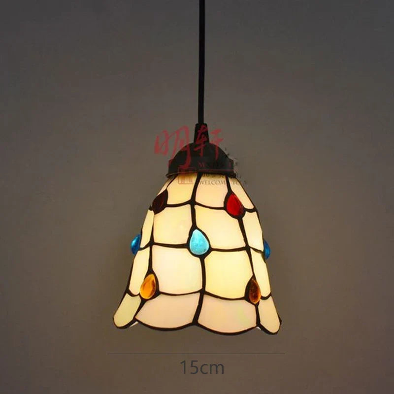 Suspension tiffany vitrail pteris luminaire décoratif pour intérieur Adrien Respire en Verre - Le Charme du Verre dans le Décor