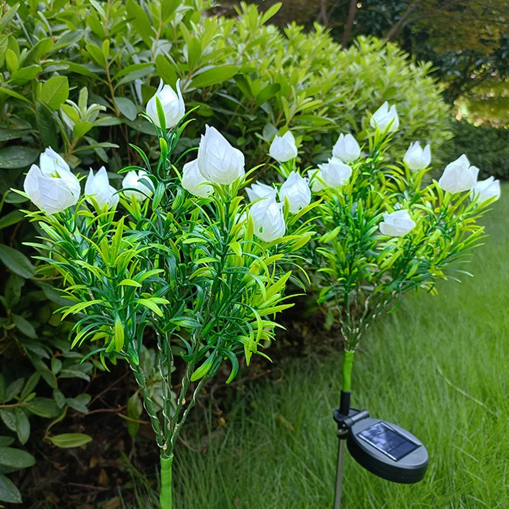lampe solaire décorative pour jardin en forme de fleur lumineuse