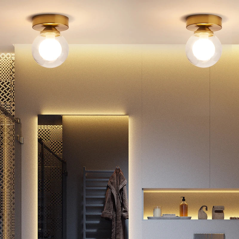 Plafonnier — LED moderne simple boule de verre nordique