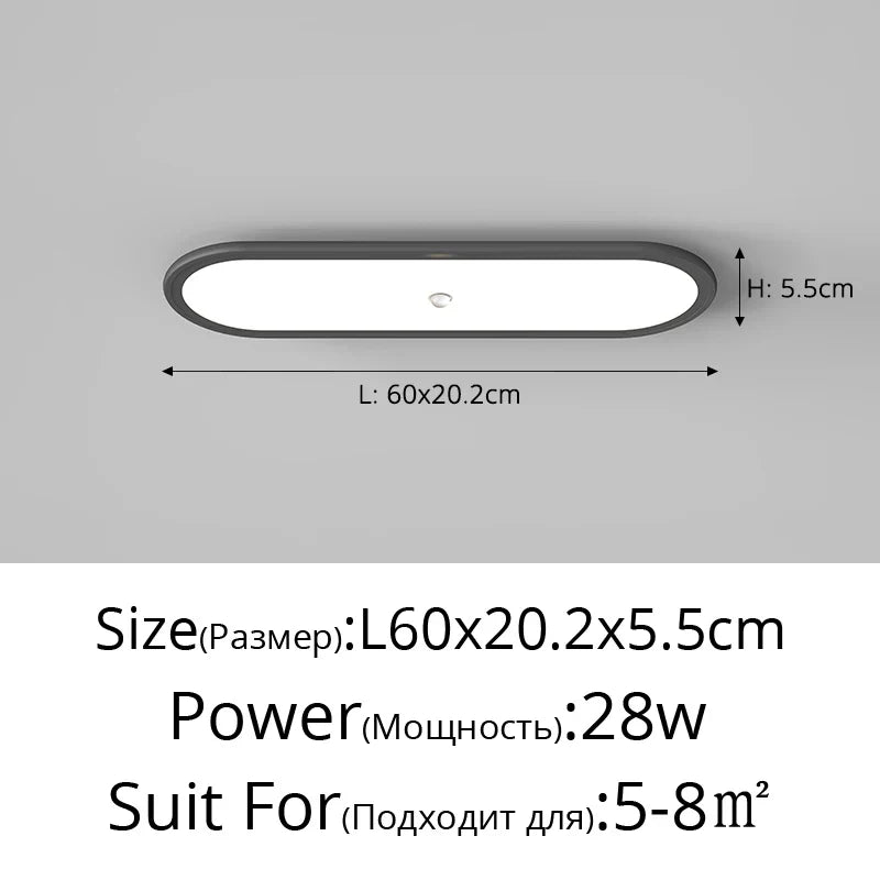 Plafonnier led ultra-mince avec capteur de corps humain Melchior Versant en Aluminium - Lignes Dessinées & Décor Raffiné