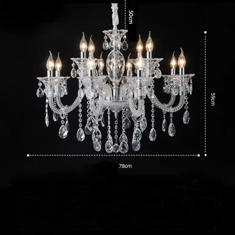 Lustre — Moderne en verre cristal pour espace de luxe
