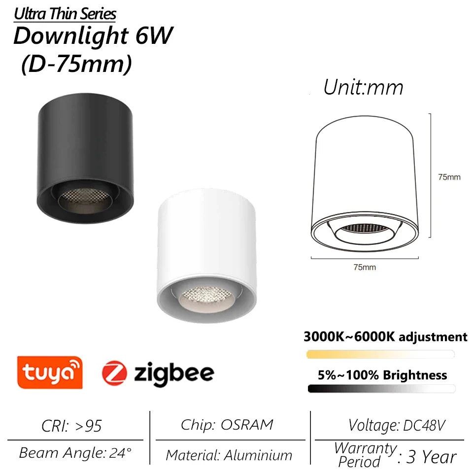 Spot — Lumineux intelligent magnétique tuya zigbee à intensité variable